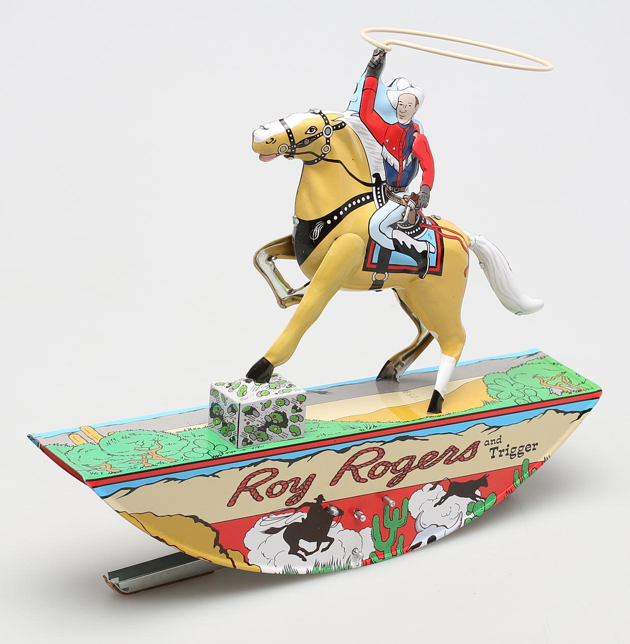 Roy Rogers and Trigger i plåt.