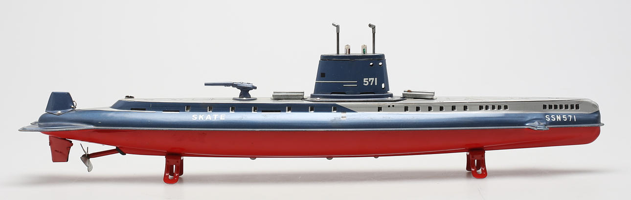 UBÅT i Plåt Märkt Marusan - Toys, Japan.