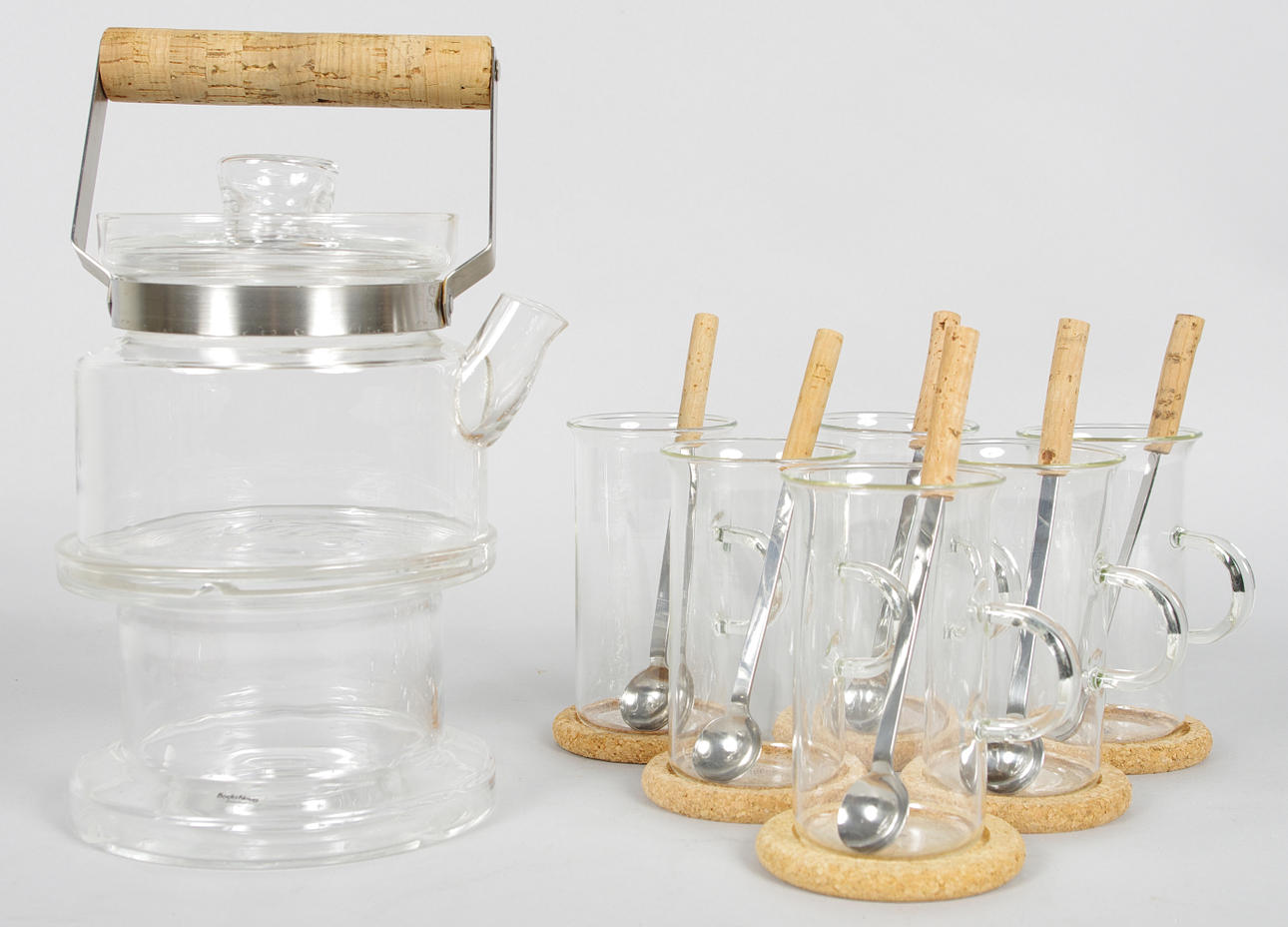 TEKANNA SAMT KOPPAR MM, Signe Persson Melin, Kosta Boda.