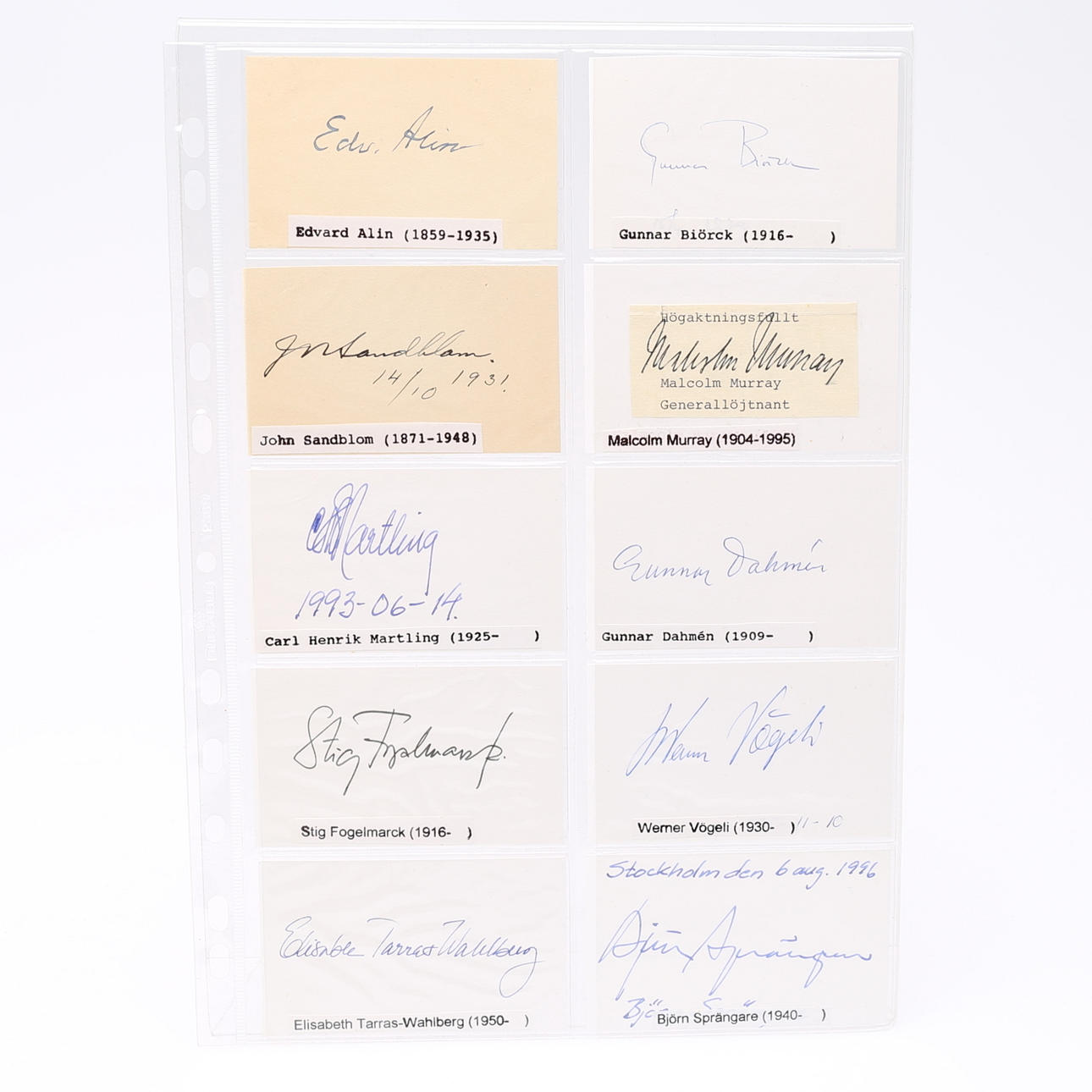 AUTOGRAMM. 30 Mitarbeiter am Gericht, darunter Axel Munthe.