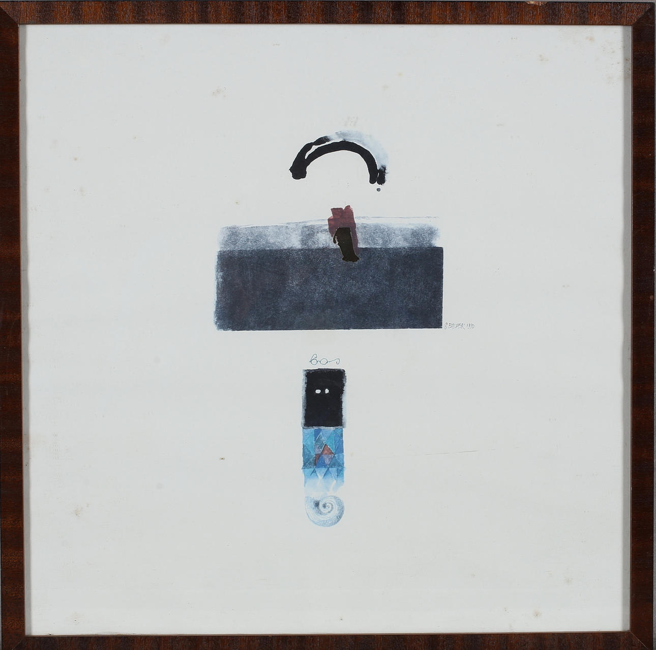OIDENTIFIERAD KONSTNÄR. Composition, offset print, signed in the print G Balder and dated 1990.