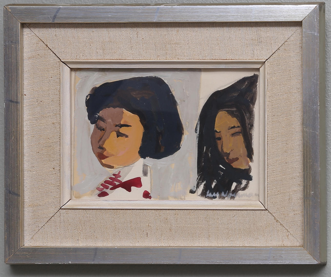 LARS NORMAN. GOUACHÉ,"Geishaporträtt".