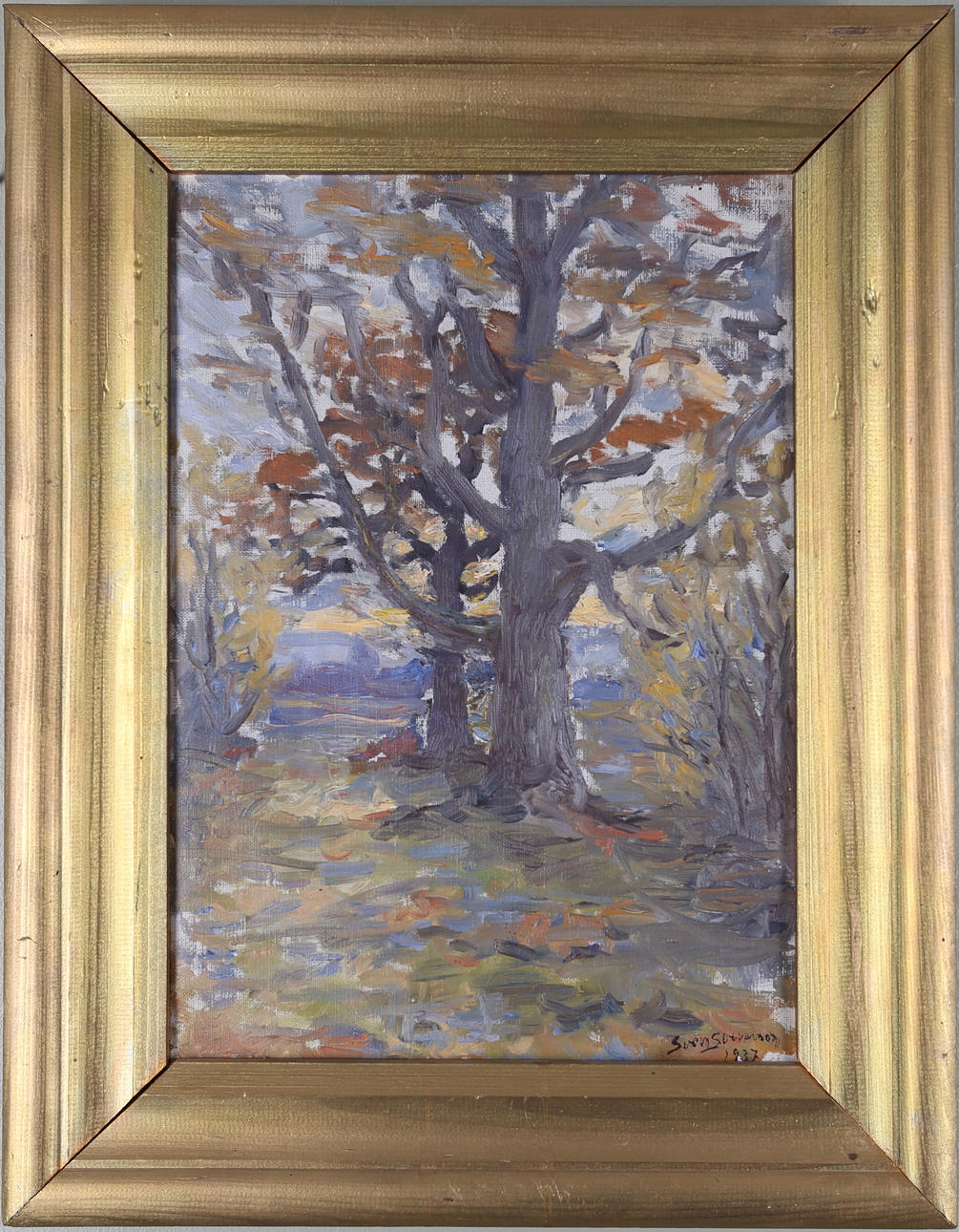 SVEN SVENSSON. OLJA PÅ DUK "Träd".