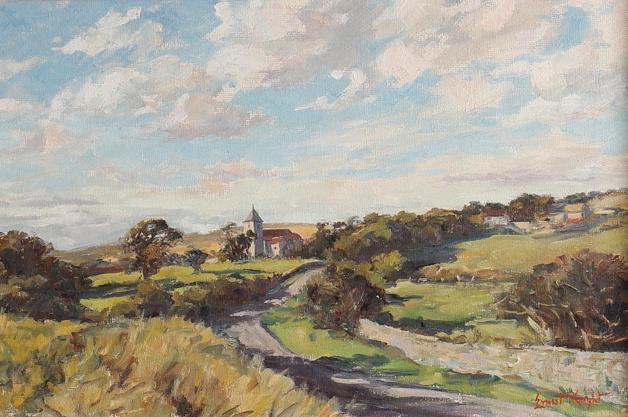 ERNEST KNIGHT (1915-1995). BISHOPSTONE, LANDSCAPE.
