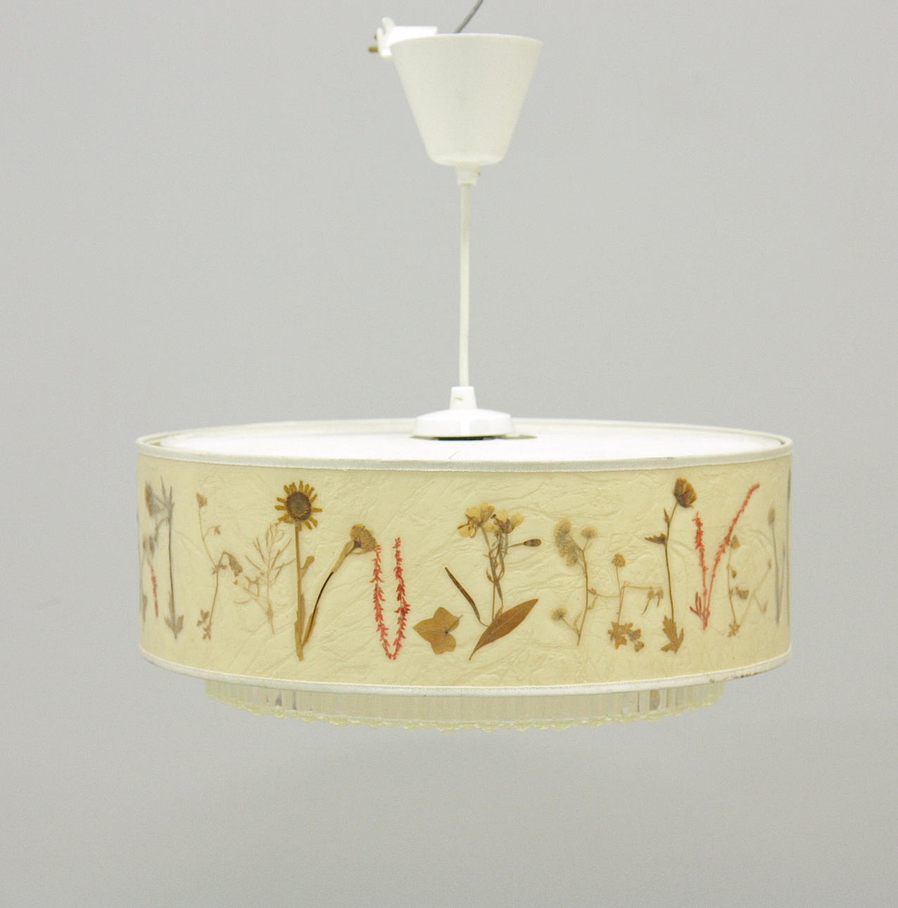 DECKENLAMPE, Papier, Pflanzen, 20. Jahrhundert.