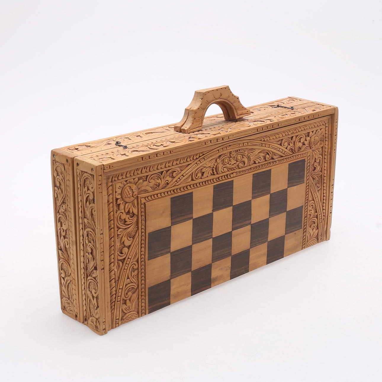 SCHACKSPEL/ BACKGAMMON, trä, 1900-tal.