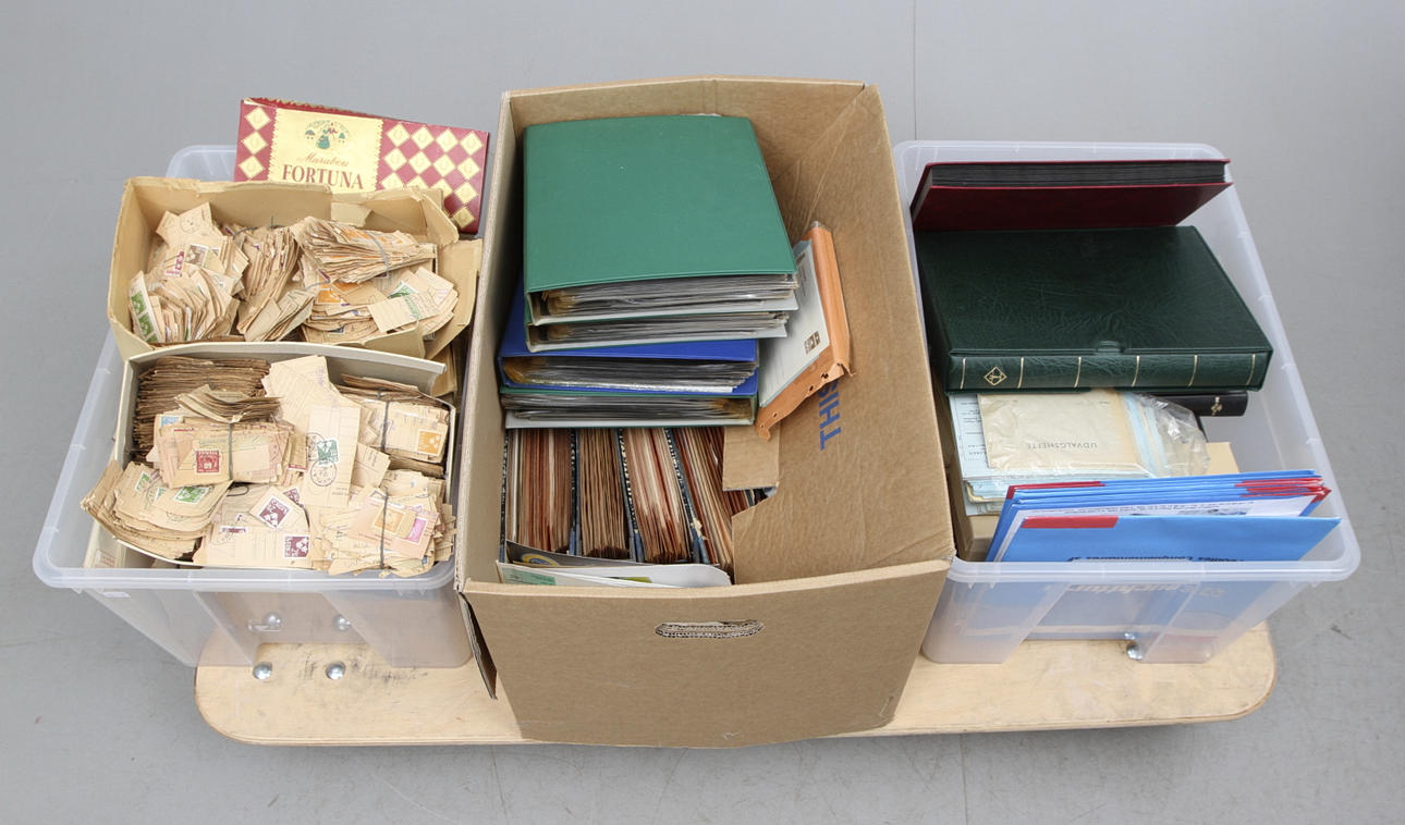 FRIMÄRKEN, BREV och ALBUM, klipp samt stämplade.