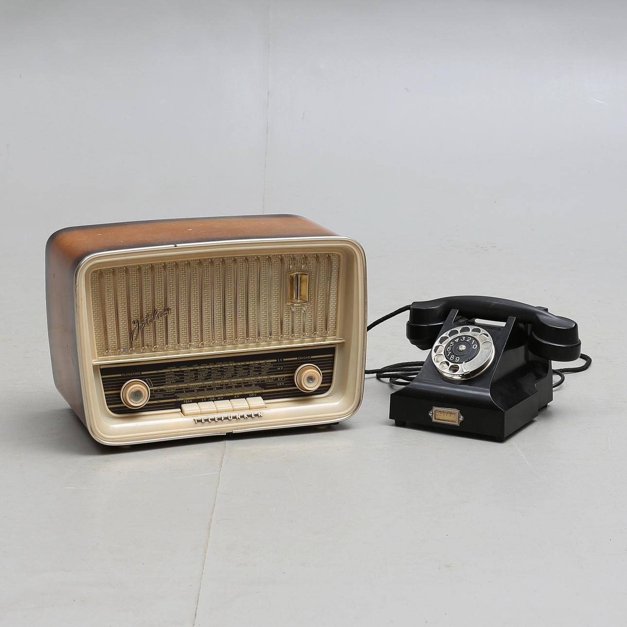 TELEPHONE, and TABLE RADIO, 1900s.