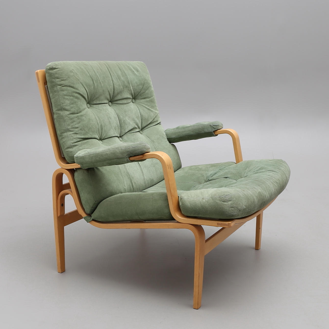 BRUNO MATHSSON, ARMCHAIR, "Ingrid", book, stamped.