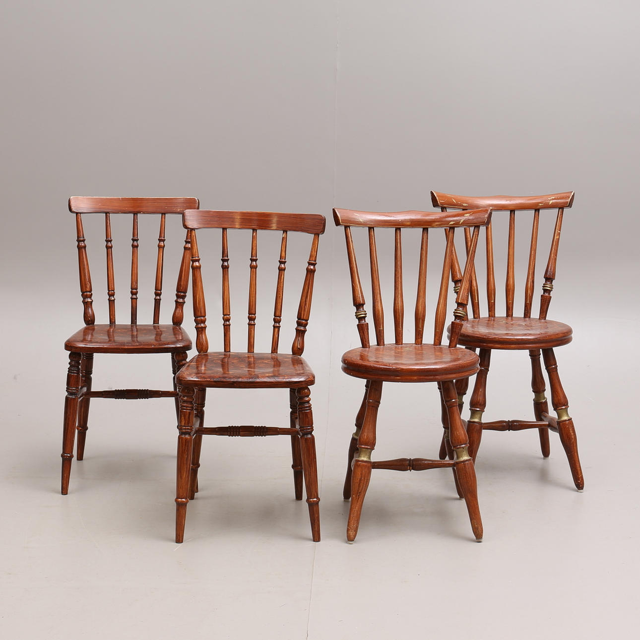 PINNSTOLAR, 2+2, trä, 1800/1900-tal.