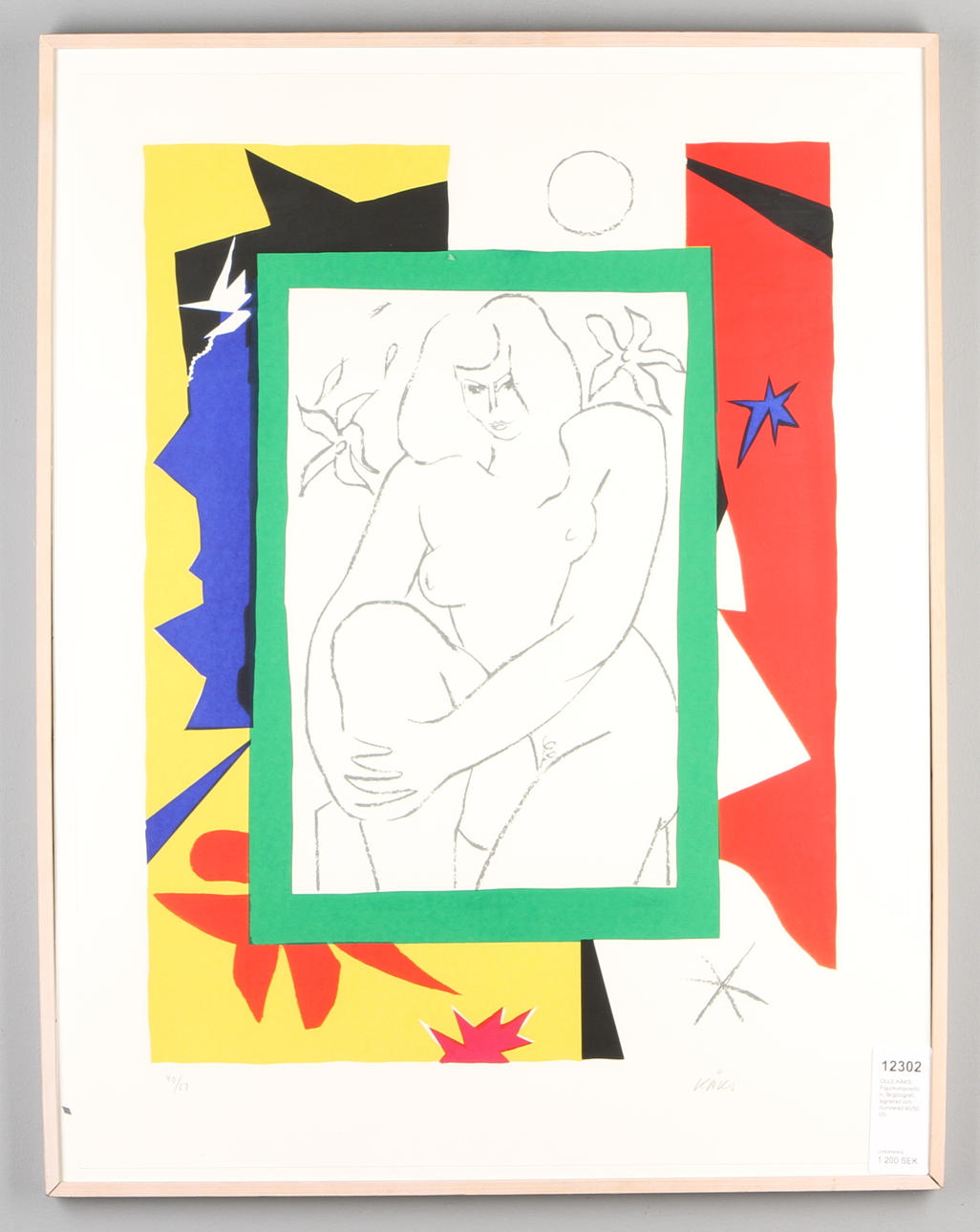 OLLE KÅKS. Figurkomposition, färglitografi, signerad och numrerad 40/50.