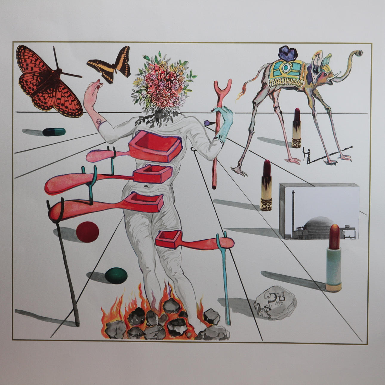 SALVADOR DALÍ. "KOHLE ÜBERMORGEN" LITHOGRAPHIE.