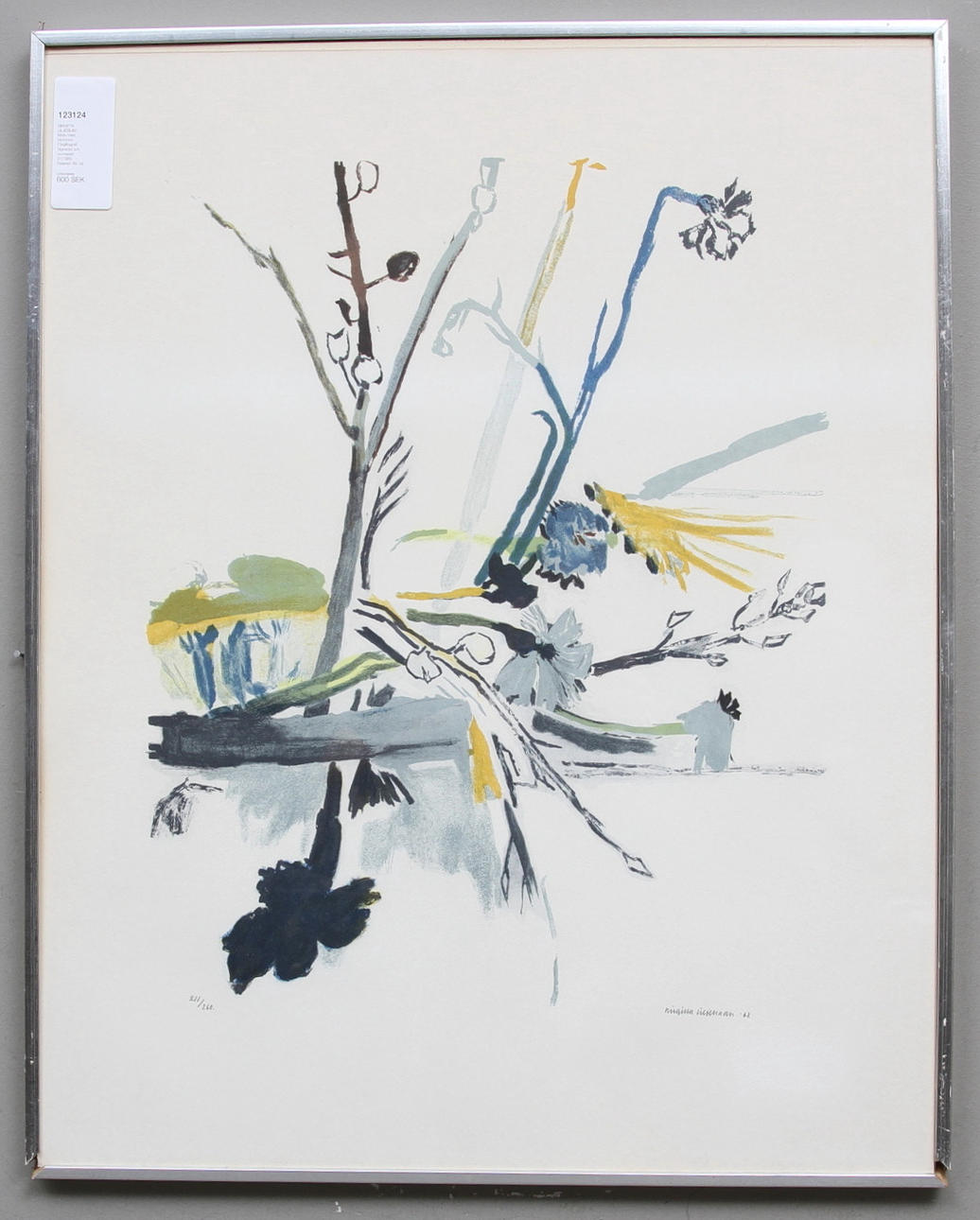 BIRGITTA LILJEBLAD. Motiv med blommor. Färglitografi. Signerad och numrerad 211/260. Daterad -62.