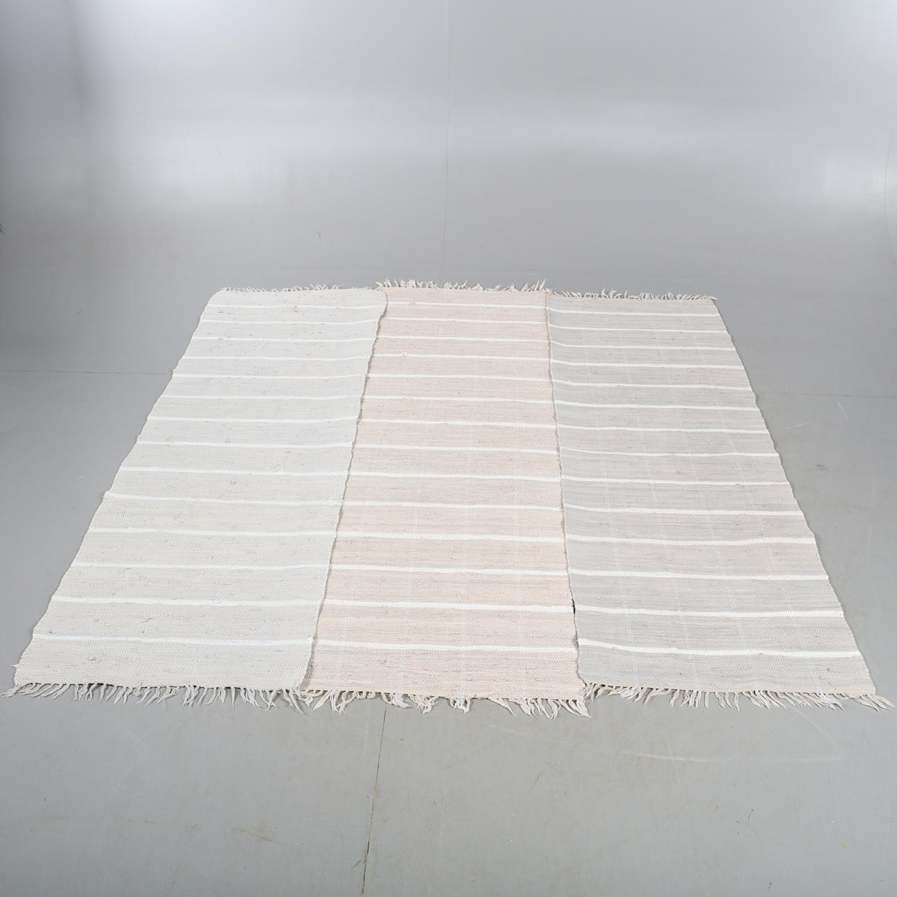 TRASMATTOR, 3 st,grå/vit/beige,ca 70x203 cm.