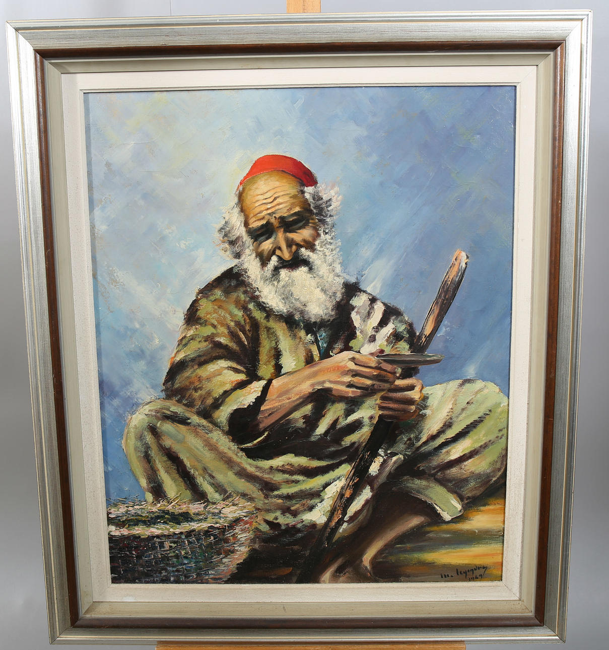 MAURICE LEGENDRE. Oil on canvas, Seated man, signed, dated -49.