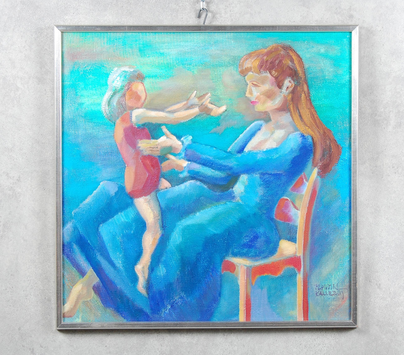 MARTIN KALLERUP. olja på duk " Rida rida ranka " signerad.