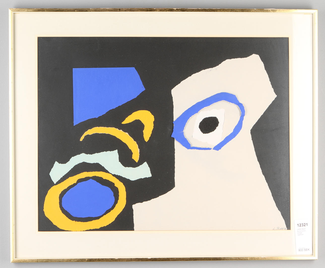 LARS ROLF. Komposition, kollage, signerad.