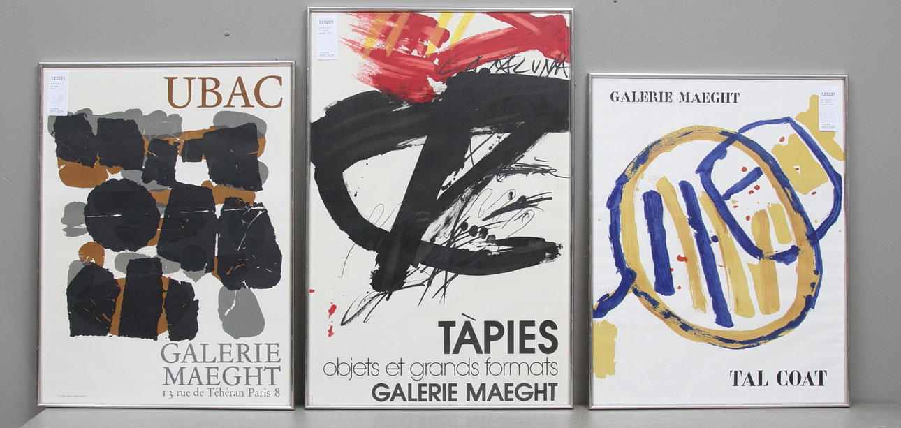 POSTER, 3 pcs, Galerie Maeght, Paris. Art - Engravings & Prints