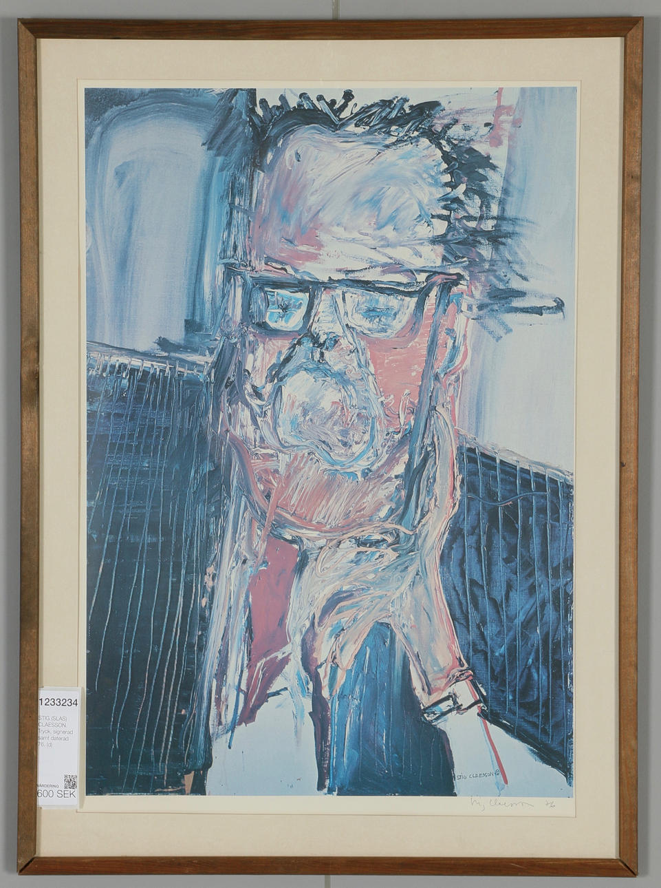 STIG (SLAS) CLAESSON. Tryck, signerad samt daterad 76.