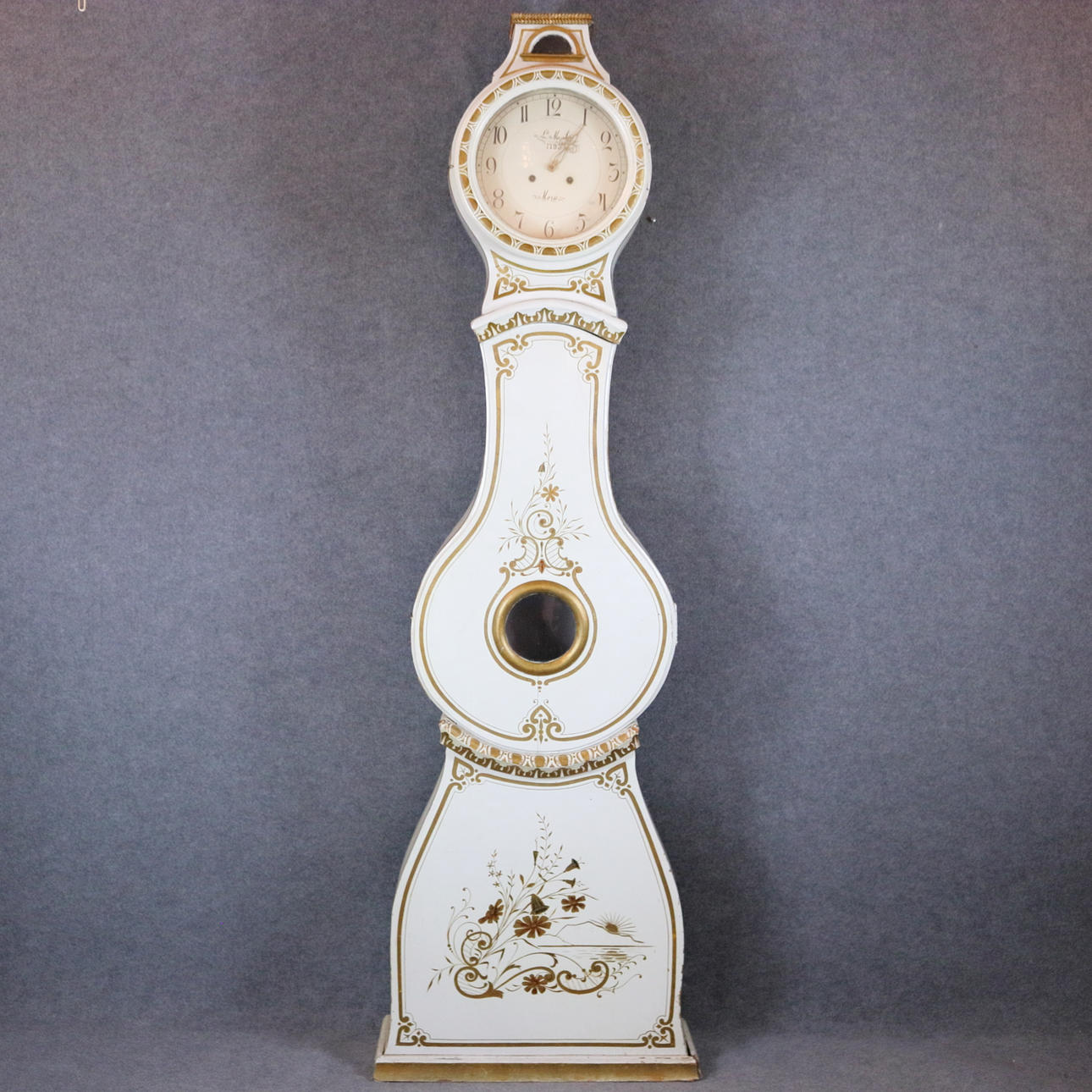 FLOOR, later painted, dial marked LMS 1793, Mora.