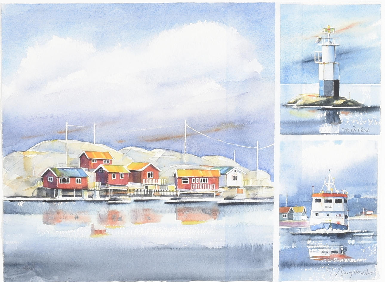 JONAS BERGSTEDT. Akvarell.