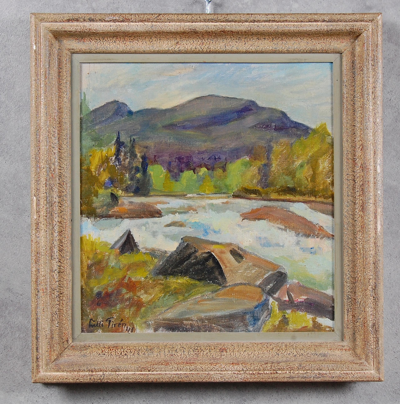 LILLI TIRÉN. " vildmark "olja på pannå, signerad, daterad -41.