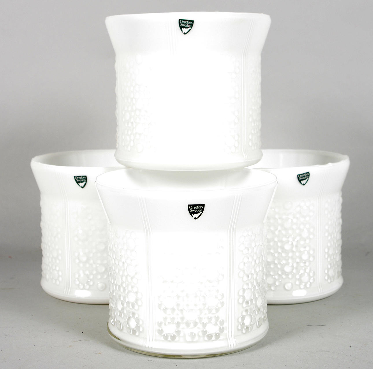 YTTERFODER, 4 stycken, vitt glas, Orrefors.