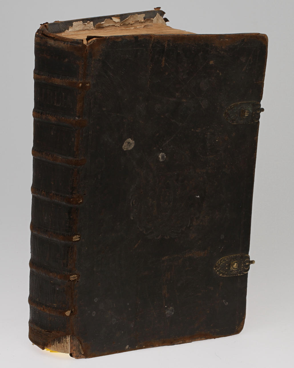 KARL XII BIBEL, Keiser 1703 i svart skinnband.