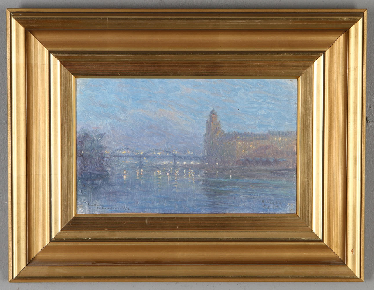 ERIK TRYGGELIN. St.Eriksbron, Stockholm, olja på duk, signerad och daterad 1924.