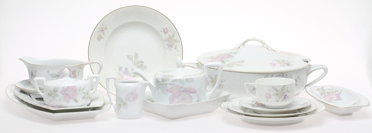 SERVISDELAR, ca 50 delar, porslin, Isolde/Canova, Rosenthal.