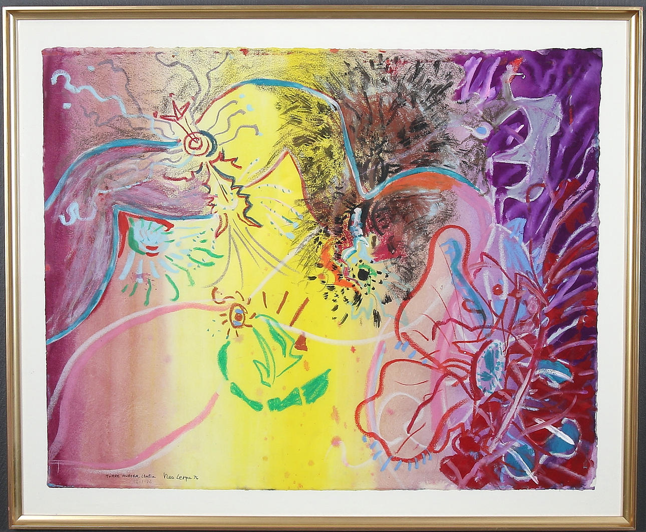 NES LERPA. Akvarell, "Torre Aurora, Italia", signerad och daterad -75.