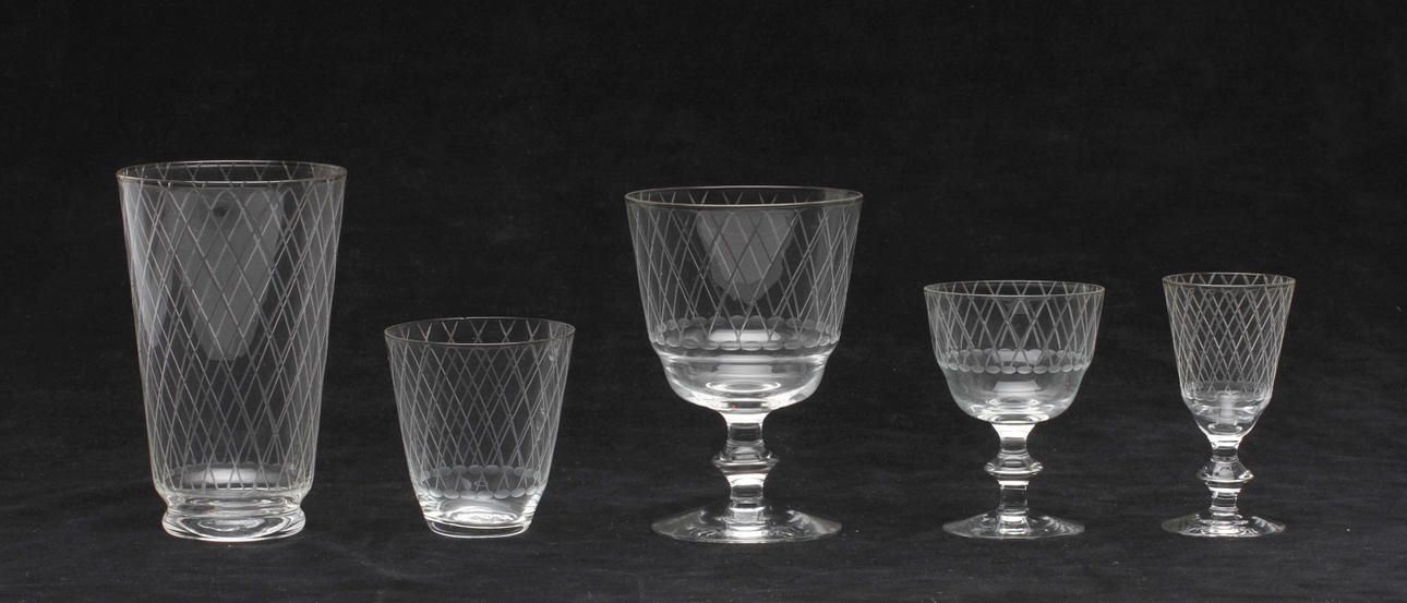 SERVISGLAS, 42 delar, "Sickan", Vicke Lindstrand, Kosta, 1900-tal.