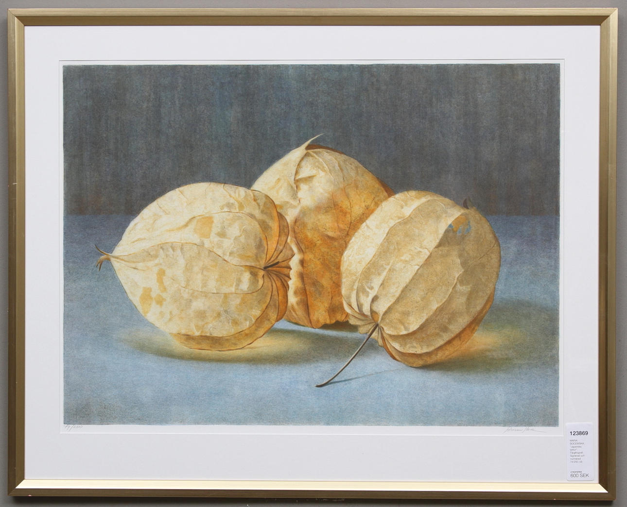 MARIA BOCEWSKA. "Japanska lyktor". Färglitografi. Signerad och numrerad 74/250.