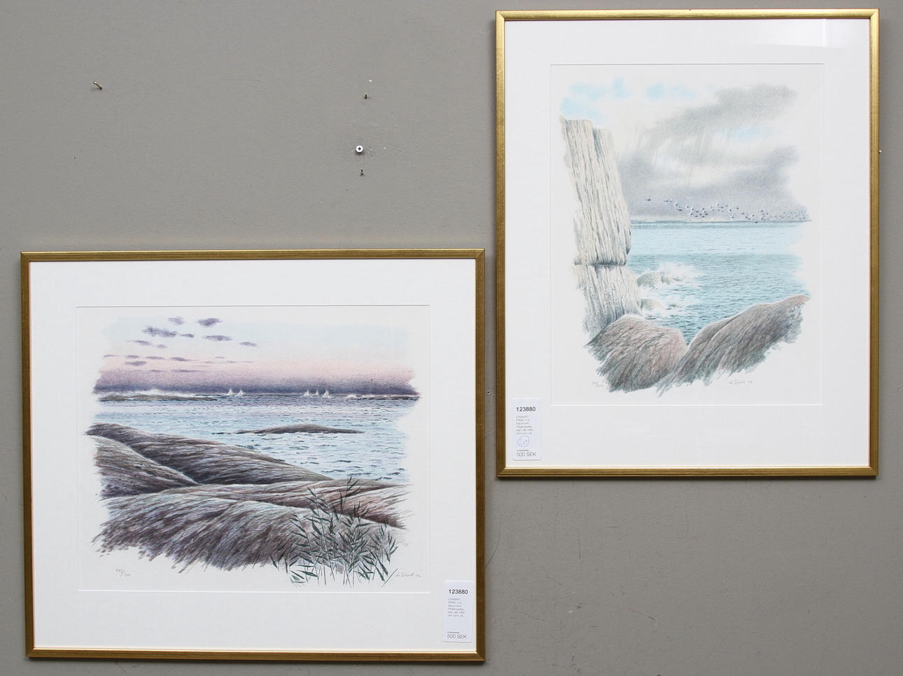 LENNART FRISK. 2 st. Naturmotiv. Färglitografier, sign, dat 1982 och numr.