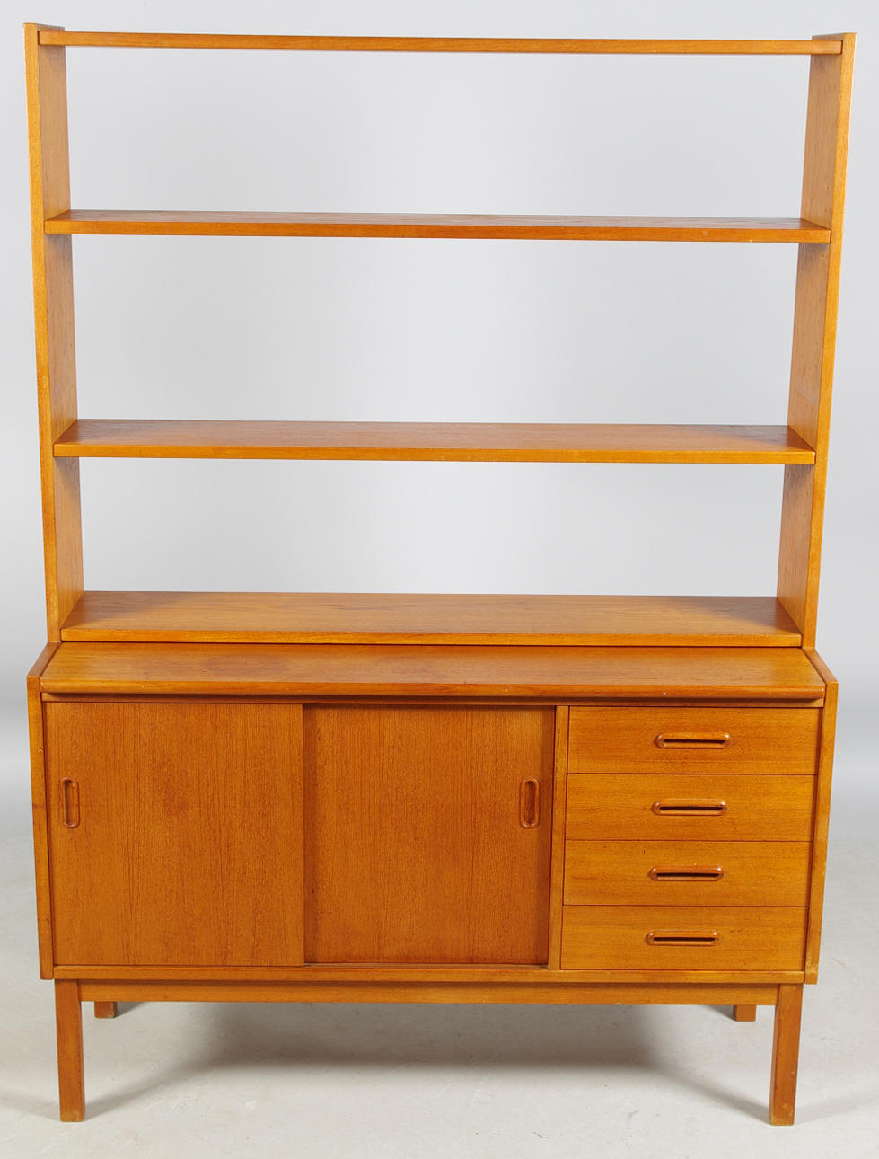 BOKHYLLA med skrivskiva, teak, 1950/60-tal.