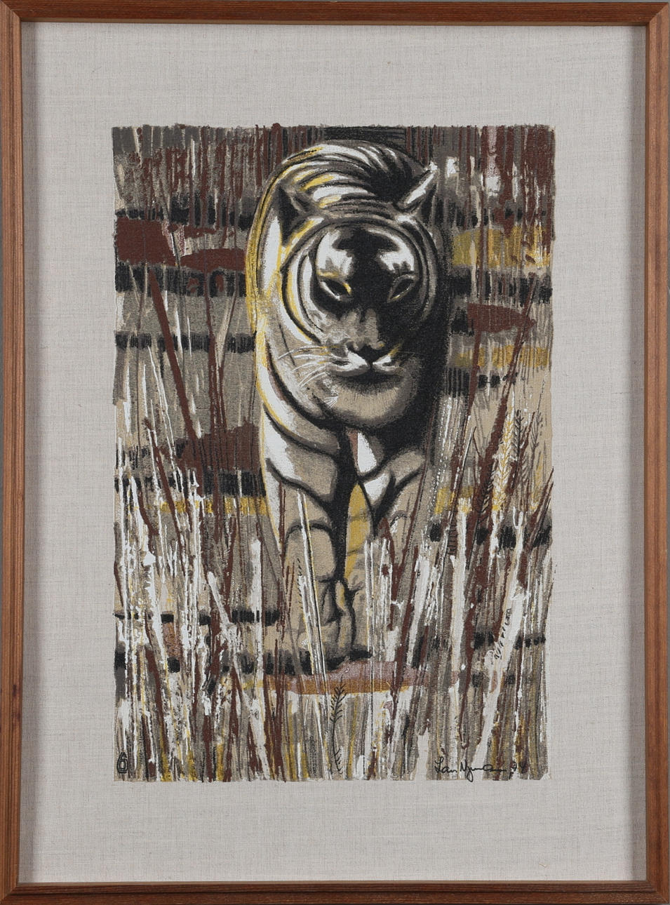 LARS NYMAN. textile print, signed.