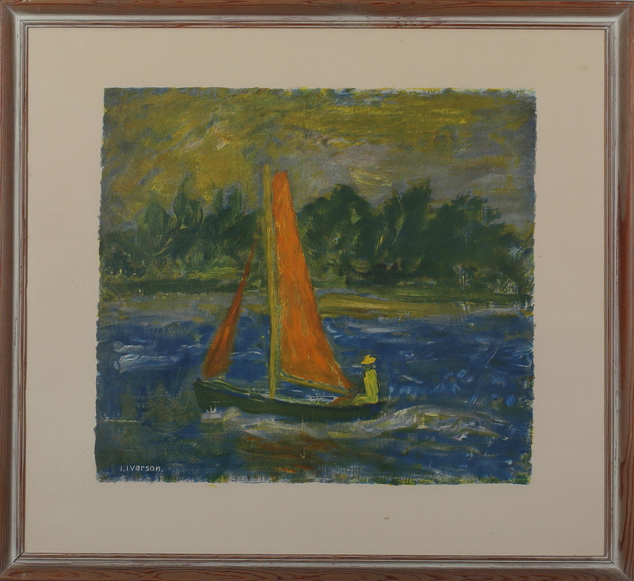 IVAN IVARSON. Seglaren. Färglitografi. Signerad I Ivarson i trycket.