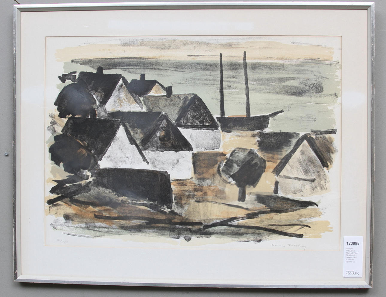 GUSTAV RUDBERG. Motiv från Ven. Färglitografi. Signerad och numrerad 33/260.