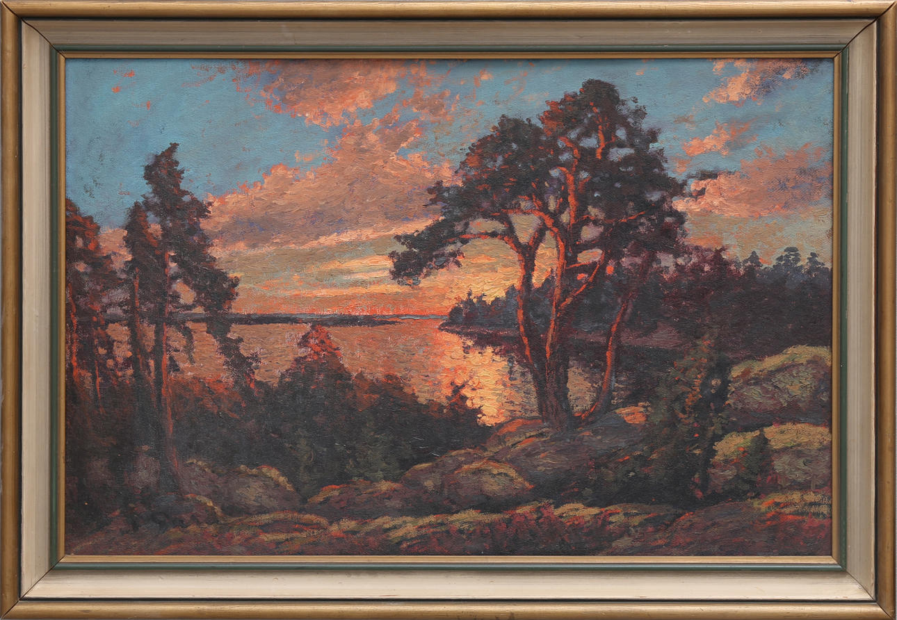 FRANS  GARD. VISTA COSTERA, ROJO ANOCHECER.