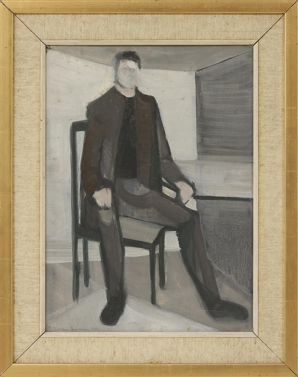 VALTER GIBSON. Olja på pannå, signerad 1955.