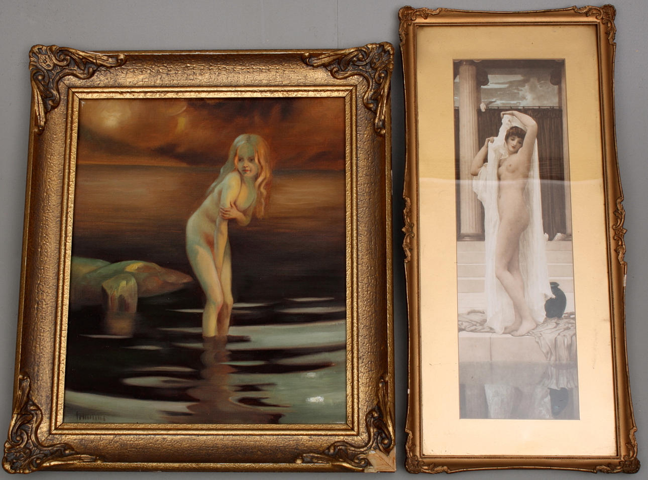 TAVLOR 2 st: olja på duk + tryck.