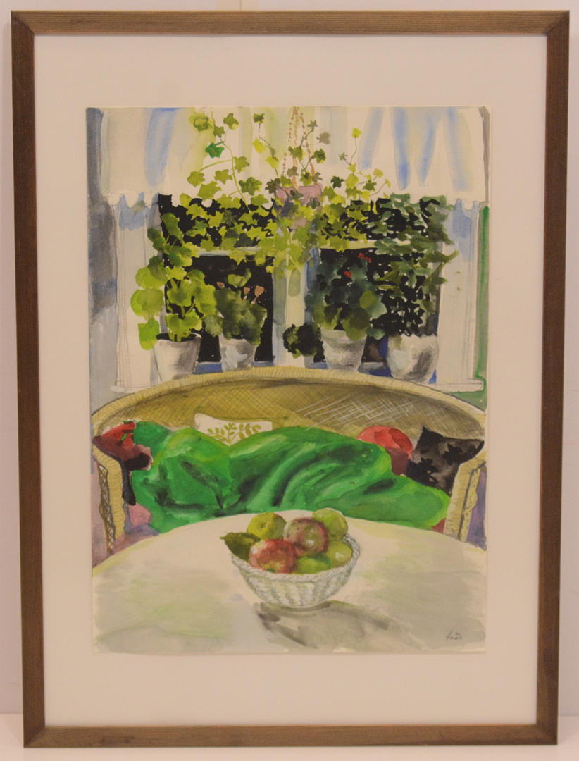 EVY LÅÅS. El sofá. Acuarela.