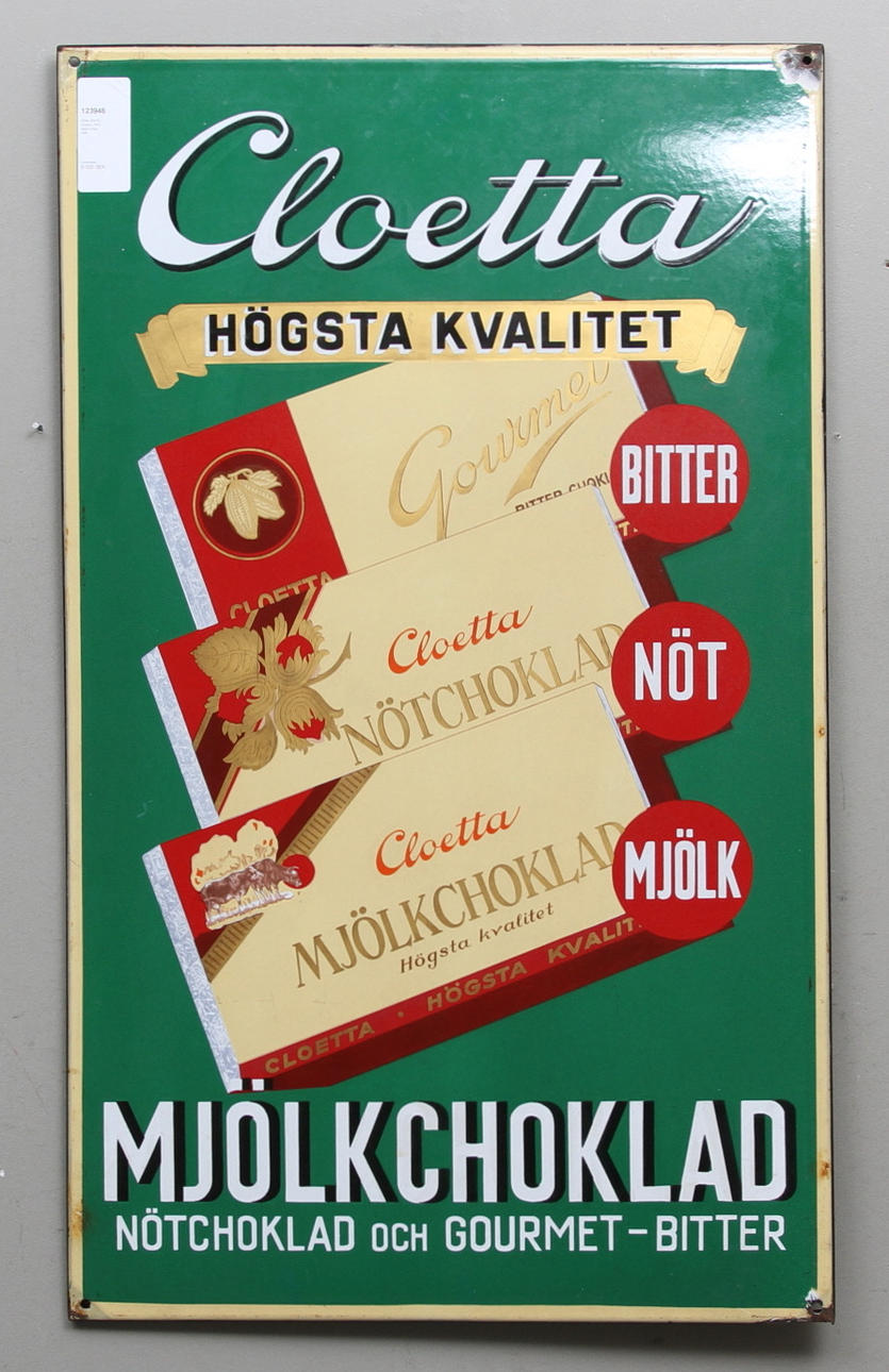 EMALJSKYLT, Cloetta, 1900 talets första hälft.