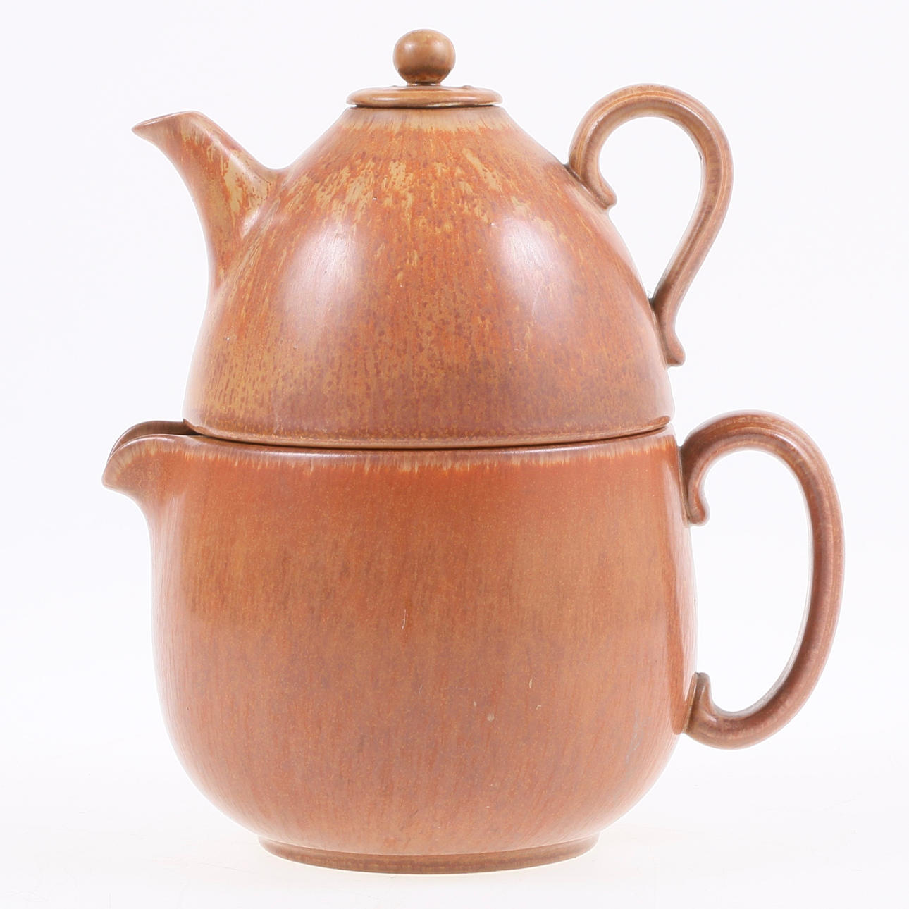 TEKANNA, 2 delar, stengods, Gunnar Nylund, Rörstrand.