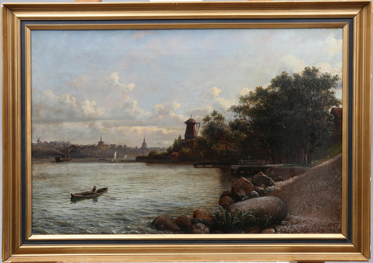 AXEL LEOPOLD WIBERG (1867 SCHWEDEN 1890). utsikt över Stockholm.