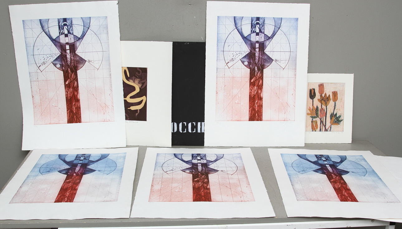 MAPP, oramad grafik. ANGELA OCCHIPINTI "Drake", (5 st), ANNE DE GEER, NILS G STENQVIST. Totalt 7 st blad.