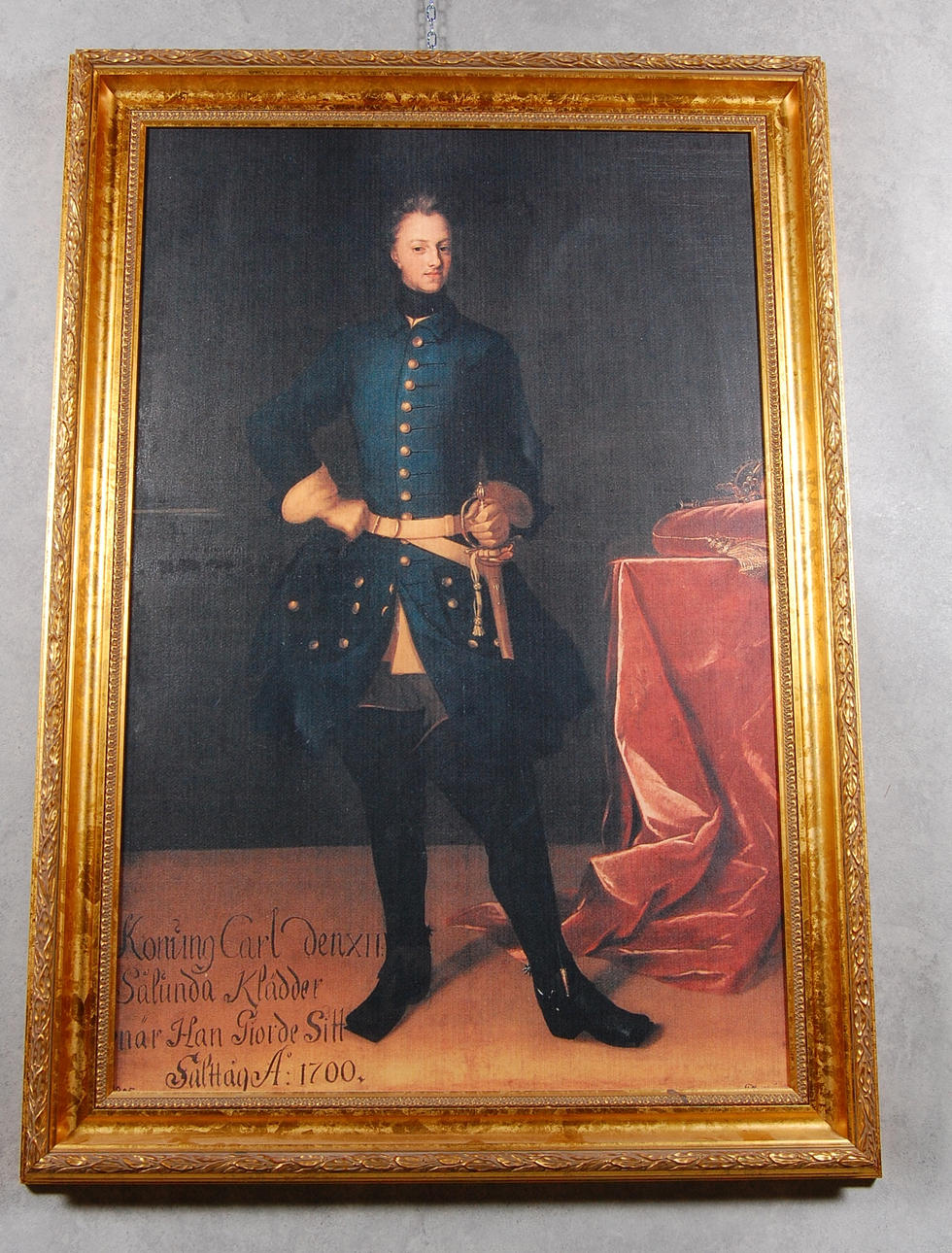 TRYCK, Karl Xll, efter, David Von Krafts målning , 1900-tal.