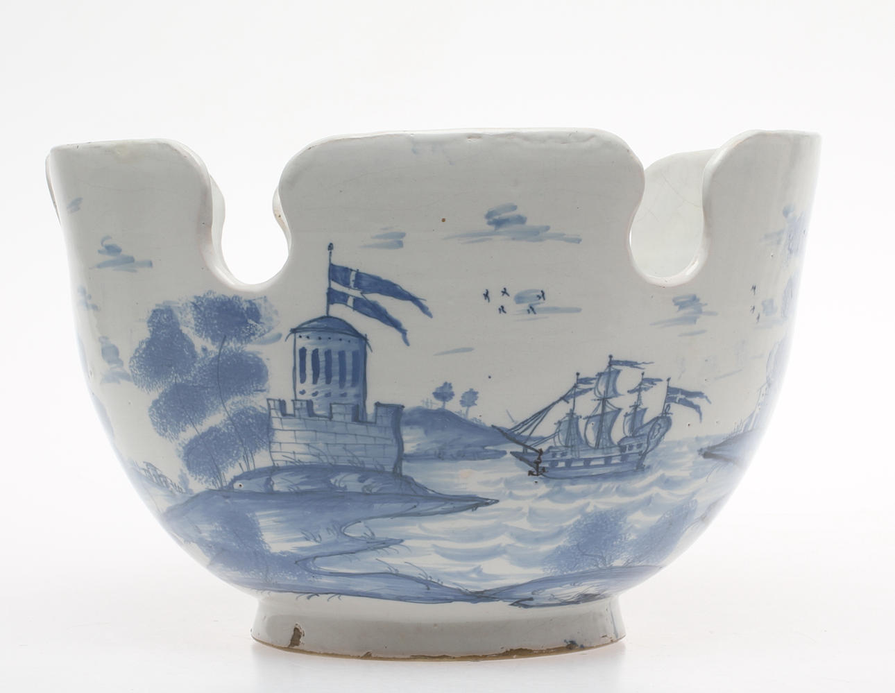 GLASSKÖLJARE, fajans, Holland, 1700-tal.