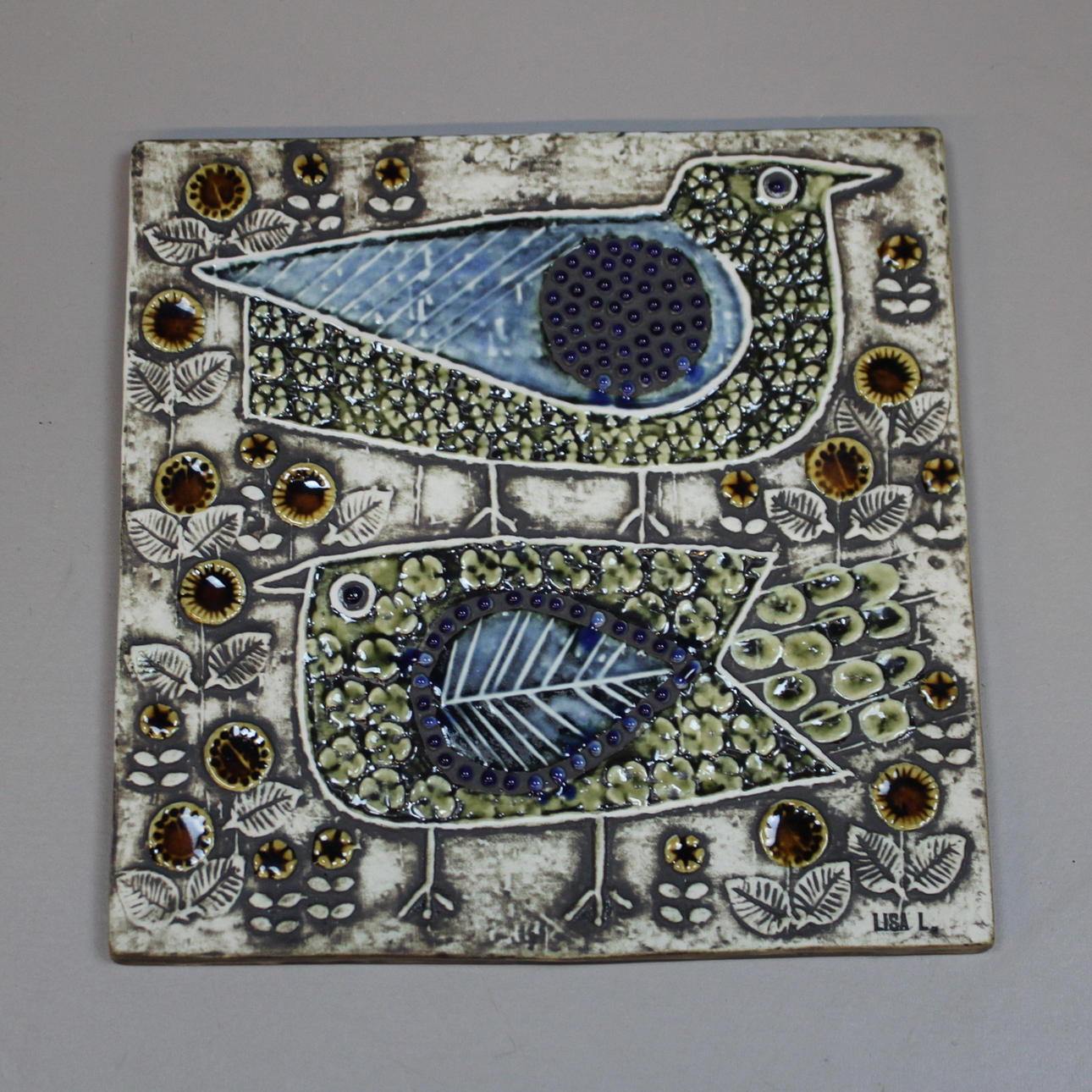 LISA LARSON. VÄGGRELIEF, stengods, Gustavsberg.