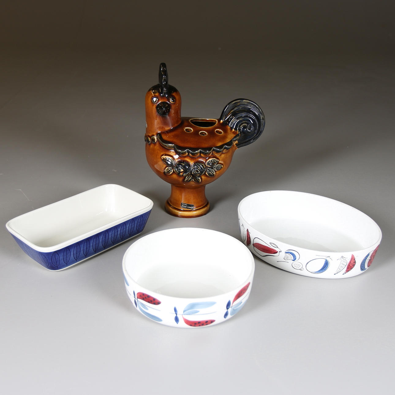 PARTI KERAMIK, 4 st. ugnsformar, Rörstrand samt Blomstertupp, Deco.